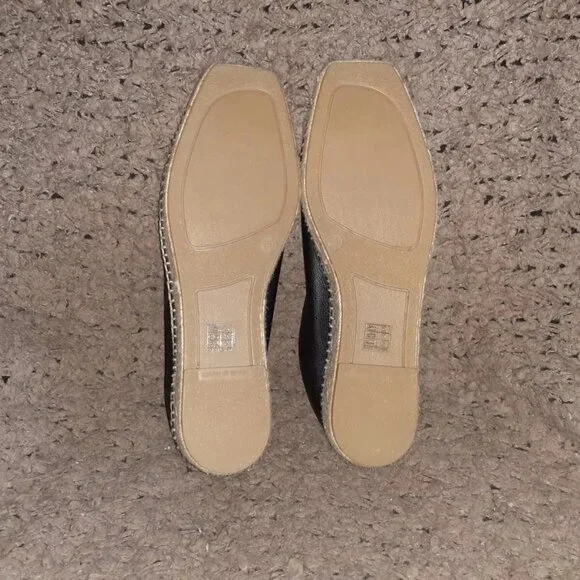EVERLANE “The Espadrille” Black Leather/Jute Whipstitch & Wedge-Sz 11-NEW/NO BOX - Picture 8 of 8